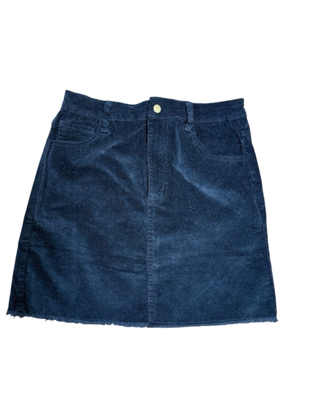 Black Corduroy A-Line Mini Skirt